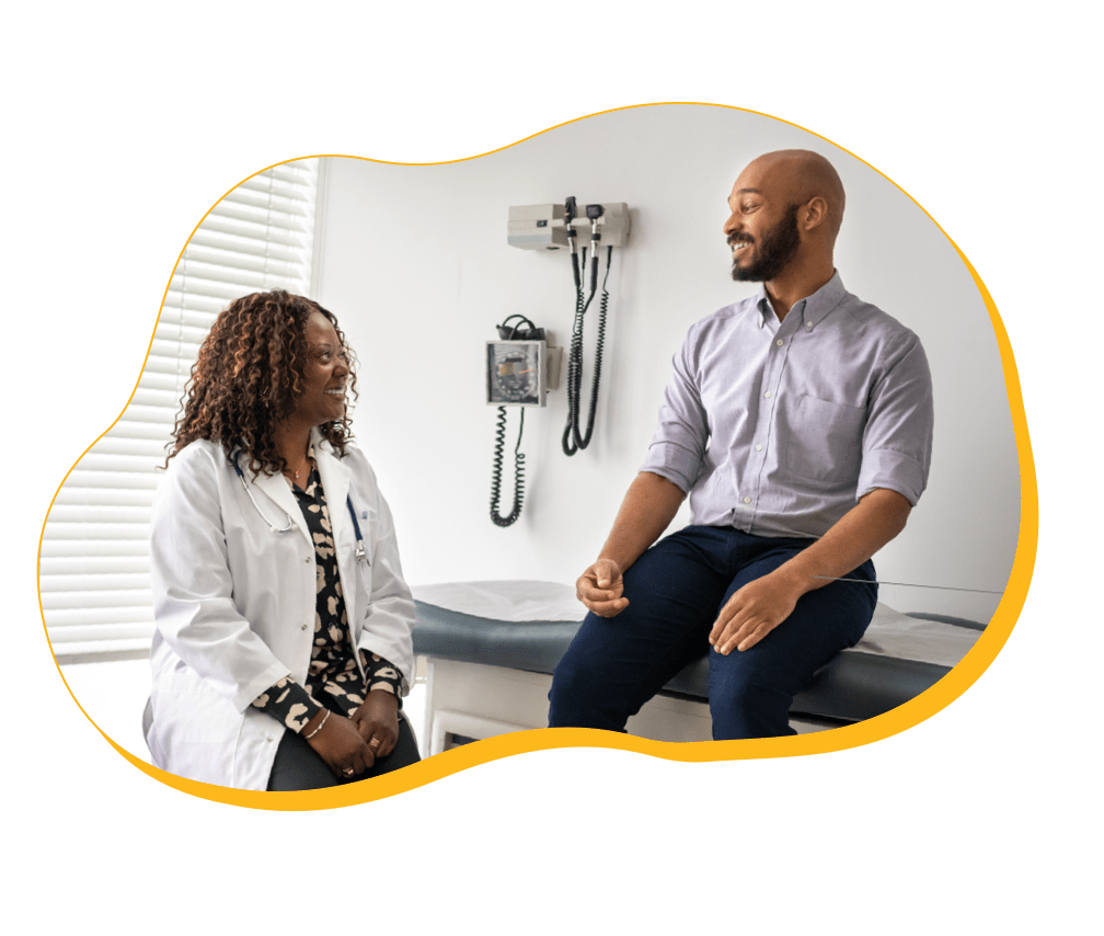 Doctor discussing HIV support options with patient.